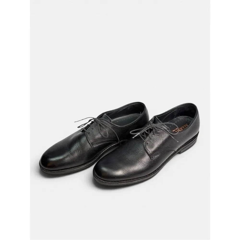 Allen Edmonds Nomad Derby Shoes Black Pebbled Leather Lace Up Plain Toe size 10B